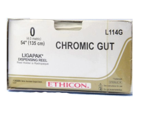 0 x 54" Chromic Gut Suture on Ligapak Ligating Reel - 12/Box