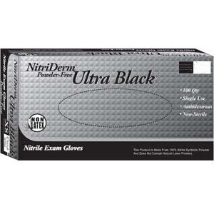 Nitriderm® Ultra Black X-Small Powder-Free Nitrile Gloves (187050)