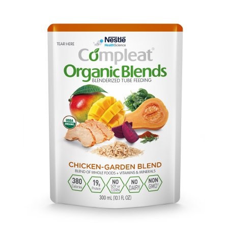 Nestle Compleat® Organic Blends Chicken-Garden Flavor Oral Supplement/Tube Feeding Formula in 10.1 oz. Pouch - 8/Case