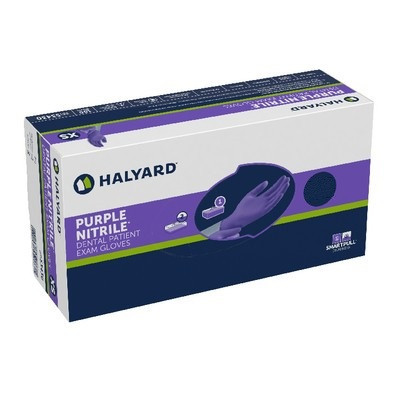 Halyard X-Small Dental Powder-Free Purple Nitrile™ Exam Gloves