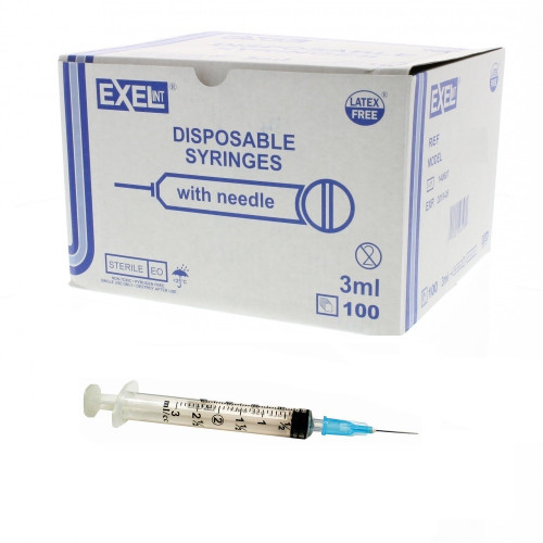 23G x 1" Needle with 3cc Luer Slip Syringe