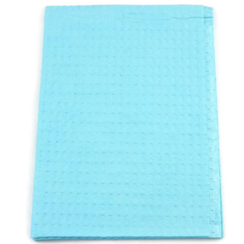 Avalon Papers 13" x 18" Blue 3-Ply Tissue + 1-Ply Poly Bib/Towel (1083)