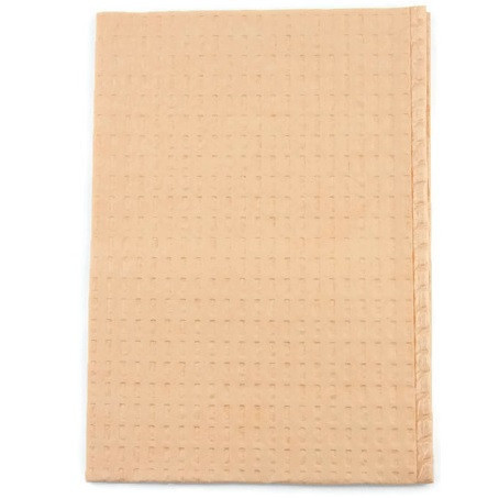TIDI 13" x 18" Peach 3-Ply Tissue + Poly Bib/Towel (917408)
