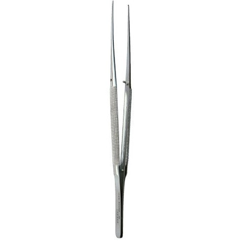Medesy Straight Microsurgical Tissue Forcep with 1 x 2 Teeth - 18cm