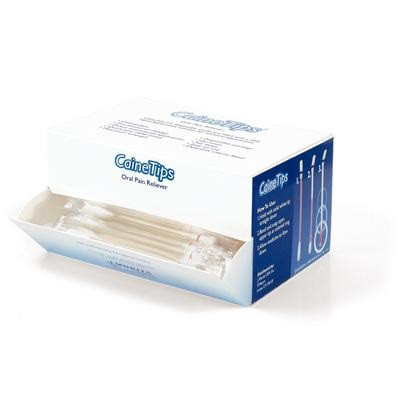 Cherry CaineTips Oral Pain Reliever Swabs - 100/Box