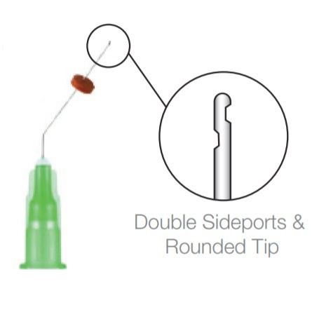 PacDent OptiProbe 31G x 27mm Teal Needle Tips with Double Sideport Irrigator Tips - 20/Pack