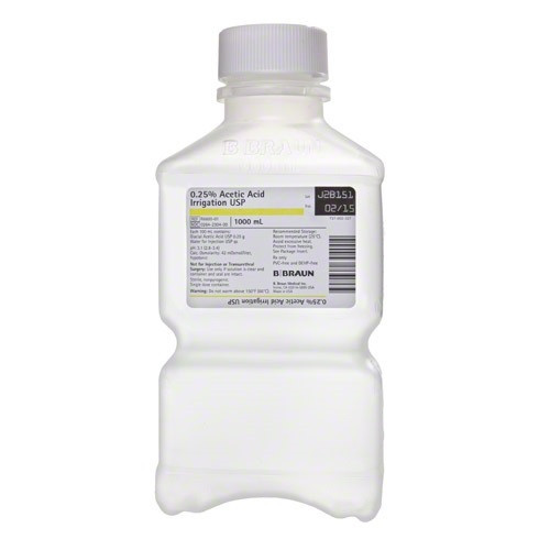 B. Braun 0.25% Acetic Acid Irrigation in 1,000mL PIC Plastic Container (R6600-01)