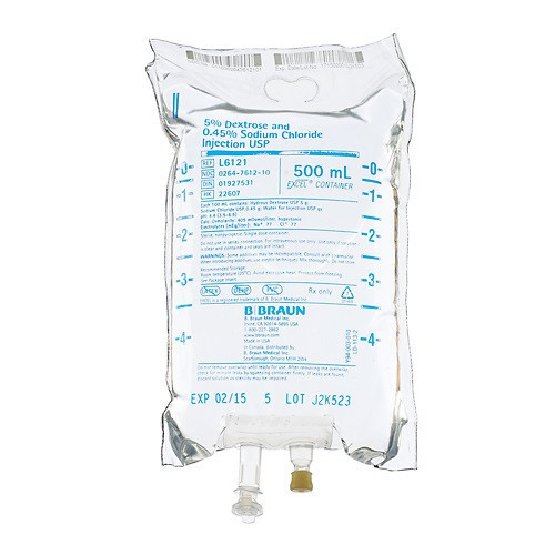B. Braun 5% Dextrose in 0.9% Sodium Chloride for Injection in 500mL Bag (L6101)