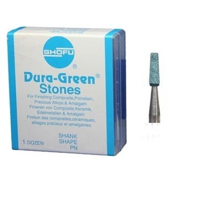 TC1 Dura-Green® Silicon Carbide Stone with FG Shank - 12/Pack