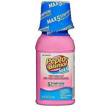 Pepto-Bismol Pepto-Bismol Maximum Strength Liquid in 4 oz. Bottle - 12 Bottles/Case