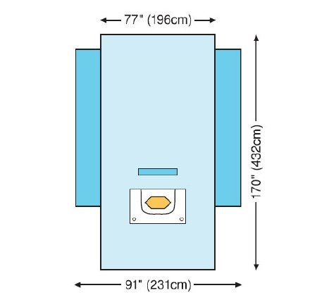 3M™ Steri-Drape™ Craniotomy Drape with Loban™ and 2 Incise Pouches - 10/Box