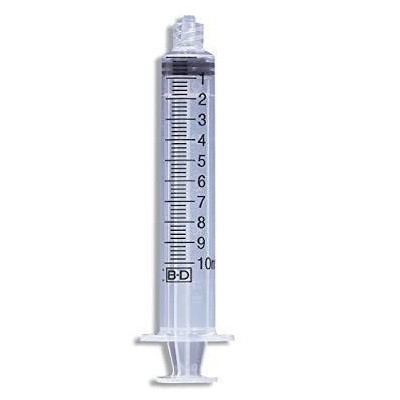BD 10mL Sterile Syringe with Eccentric Tip