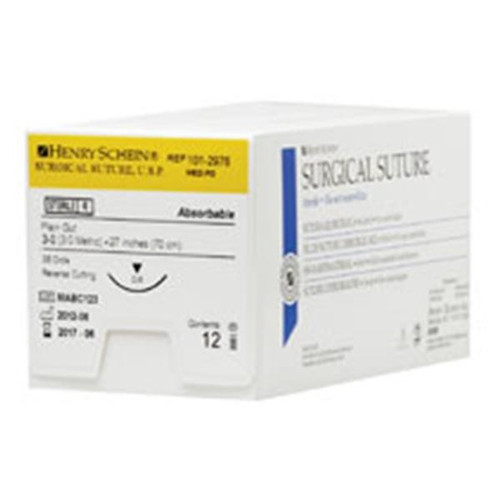 3-0 x 27" Beige Monofilament Plain Gut Suture with C-6 Needle- 12/Box