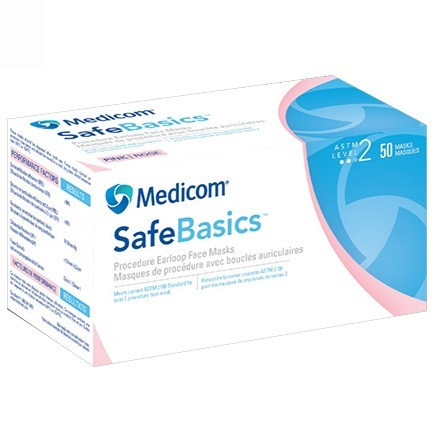 Medicom White Level 2 Safebasics™ Earloop Face Mask - 500/Case