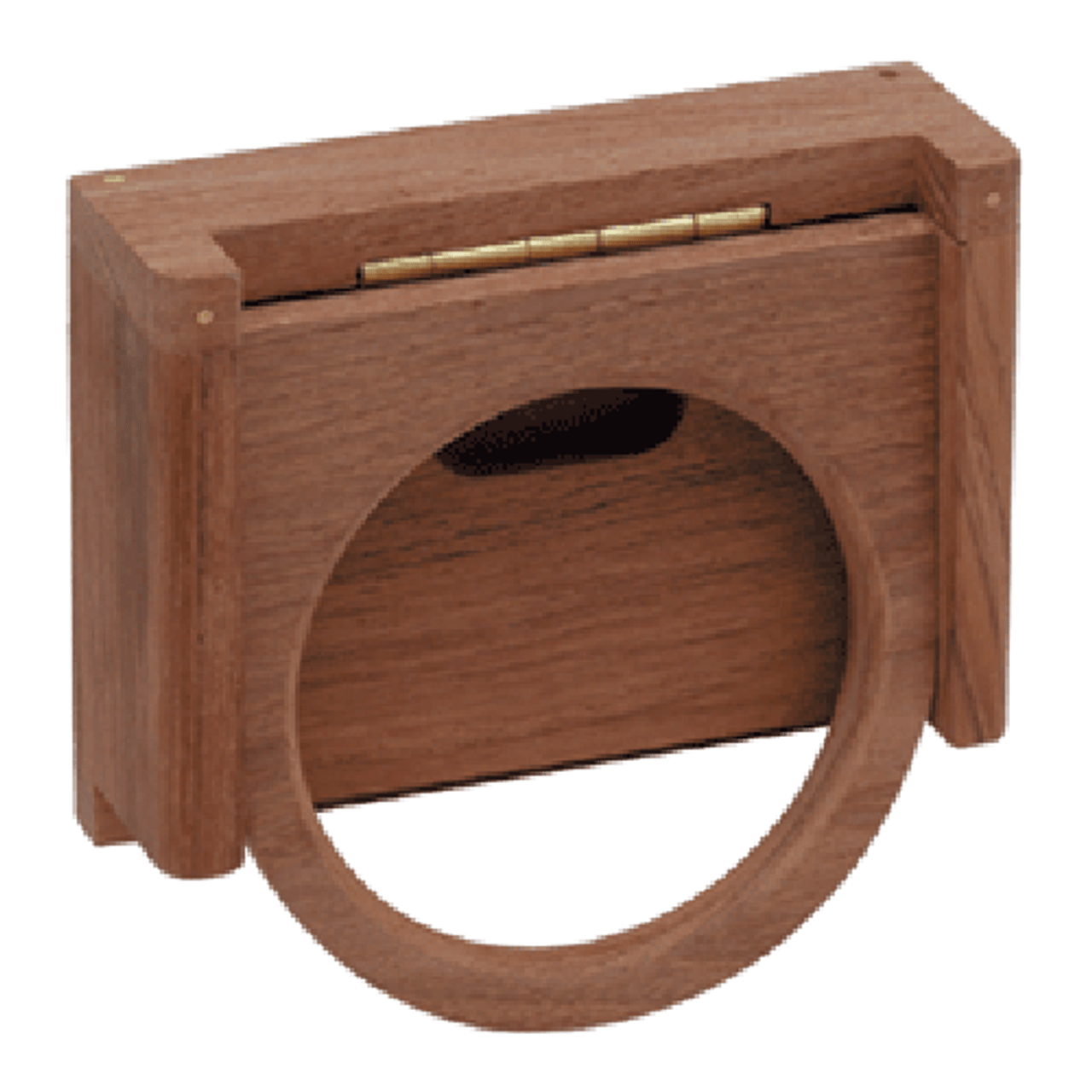 Solid Teak Folding Cup Holder, Marine Teak