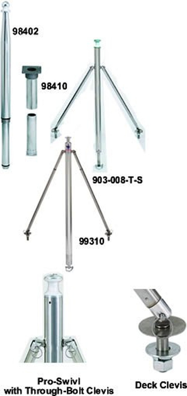 Swivl-Eze Lock-N-Pin 3//4 Brushed Aluminum Pedestal Set with 14 Post