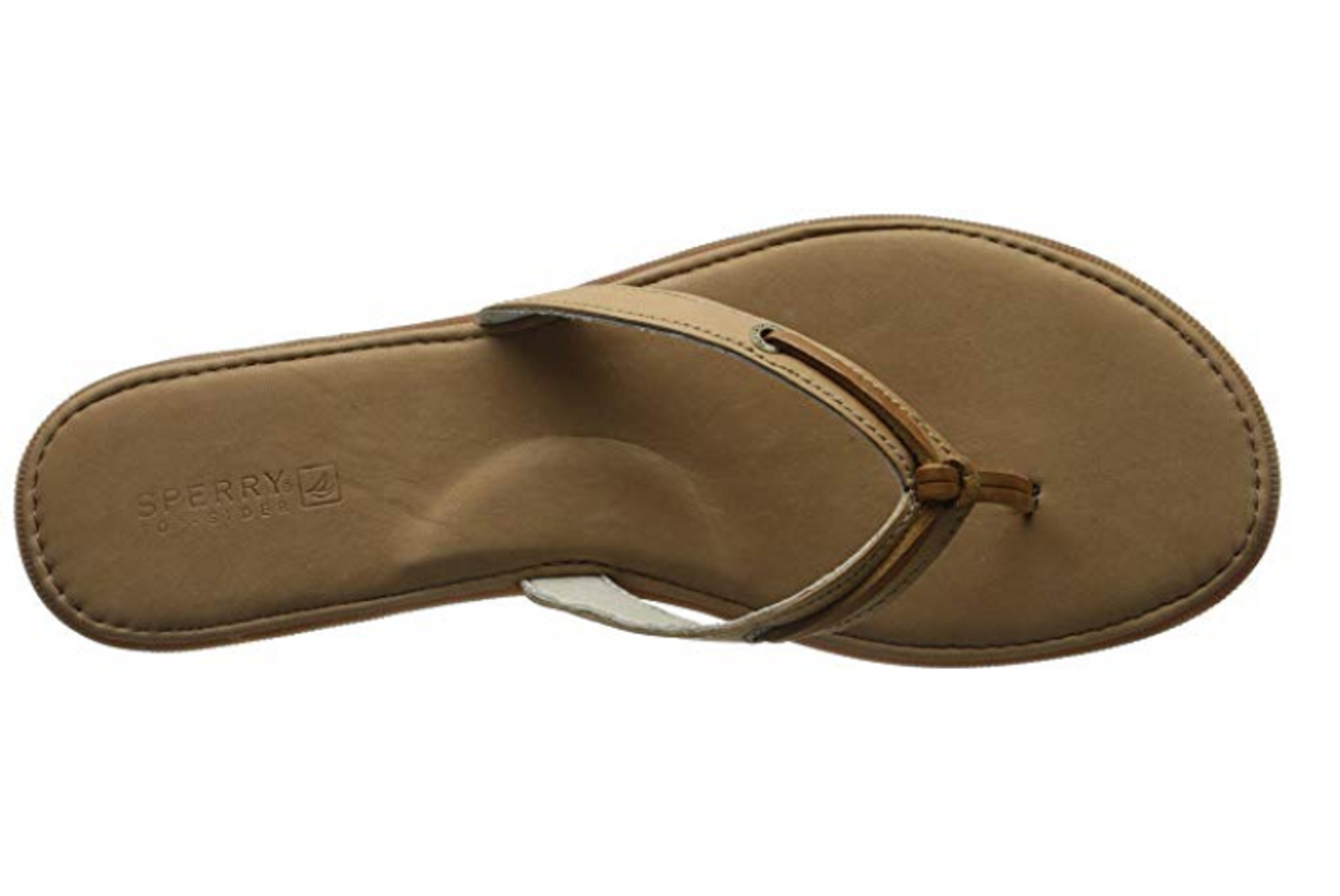 sperry leather flip flops