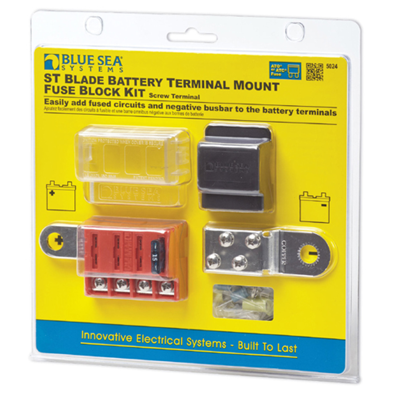 Blue Sea Systems St Blade Battery Terminal Mount Fuse Block Kit