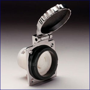 Marinco Right Angle Adapter, 30 Amp 125 Volt 1RPC