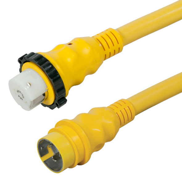Marinco 50A 125/250V Power Cord Plus Cordset (4-Wire) with LED 50' yellow in box  6152SPP