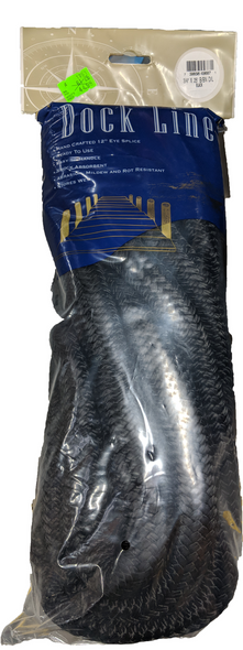 Unicord Black Double Braid Dock Line 3/4" x 25'