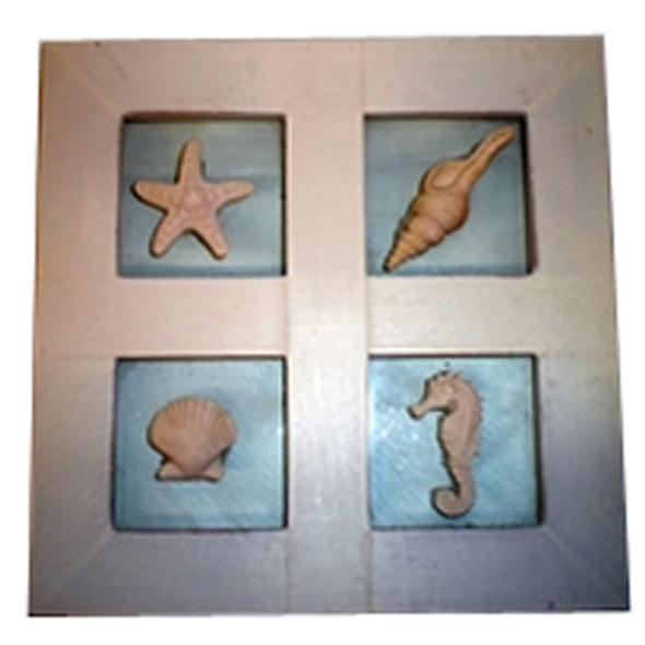 Seashell Collage Framed Wall Hanging
