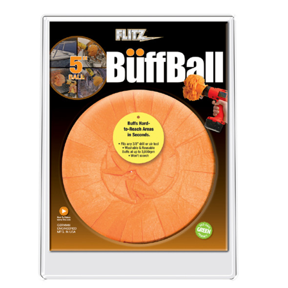 Flitz Large Orange 5" Clamshell Buff Ball