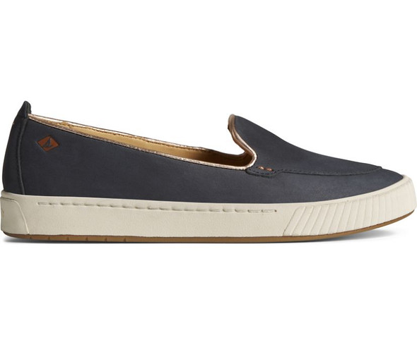 Sperry Women's Anchor Plushwave Gold Cup Slip-on (Black Leather)