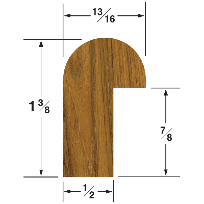 Whitecap Straight Length Teak Edge Molding 60835