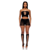 Tube Top w/Boy Shorts&Open Toe Socks- Black OS