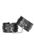 Plush Bonded Leather Ankle Cuffs B&W