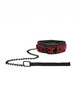 Ouch! Luxury Collar W/Leash - Burgundy
