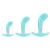 Doc Johnson Crystal Jellies Curved Anal Trainer Set - Teal