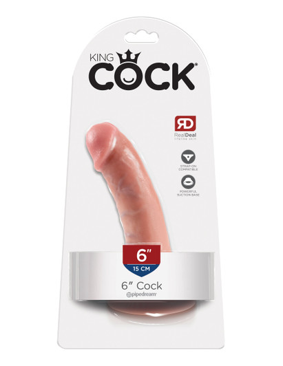 pipedream king cock 6 6" six inch white light cock dildo dick realistic looking