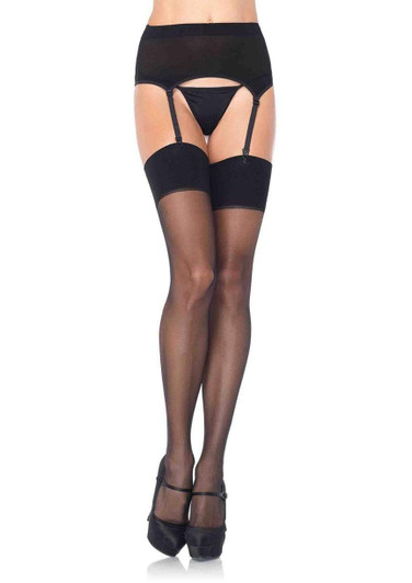 2 Pc. Sheer Garter Belt & Stockings front view