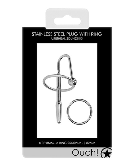 Shots Ouch Urethral Sounding Metal Plug packaging