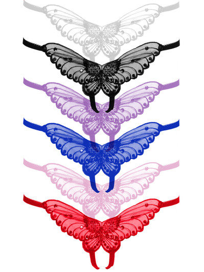 Thong Butterfly Crotchless assorted colors