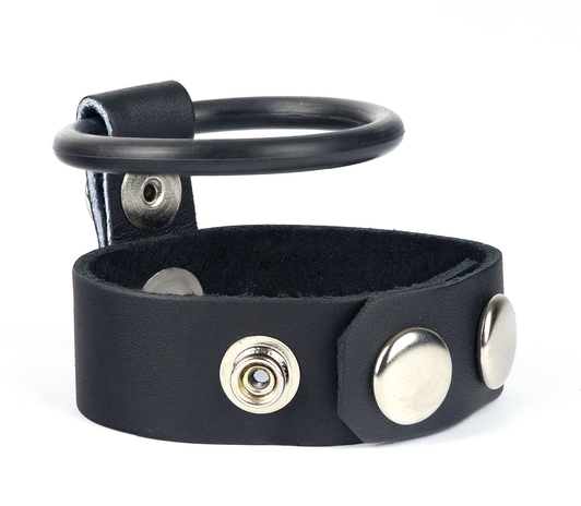 Blue Line C&B Gear Metal Cock Ring with Adjustable Snap Ball Strap