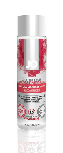 JO All In One Warming Massage Glide 4oz. bottle, front view