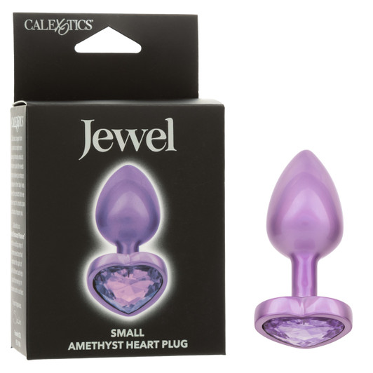 calexotics jewel amethyst heart plug small