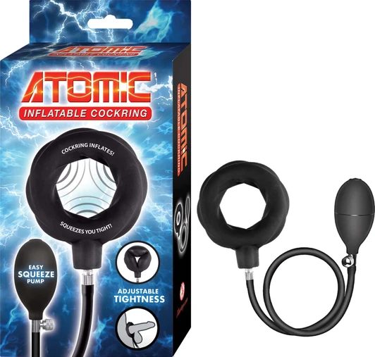 The Nasstoys Atomic Inflatable Cockring is a versatile and adjustable option designed to enhance sensation and support stronger, longer-lasting erections. Made from a stretchy, comfortable material, this reusable cock ring offers a secure fit that helps increase sensitivity while maintaining blood flow for a firmer feel.