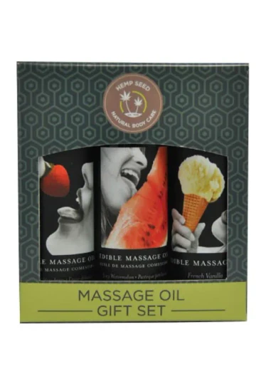 Edible Oil Massage Gift Set: 3 2oz Bottles