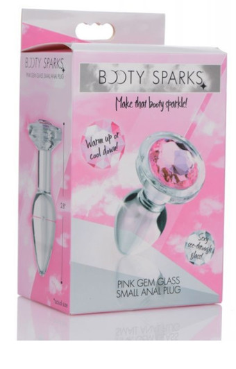 Booty Sparks Pink Gem Glass Anal Plug