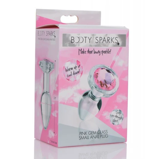 Booty Sparks Pink Gem Glass Anal Plug - packaging