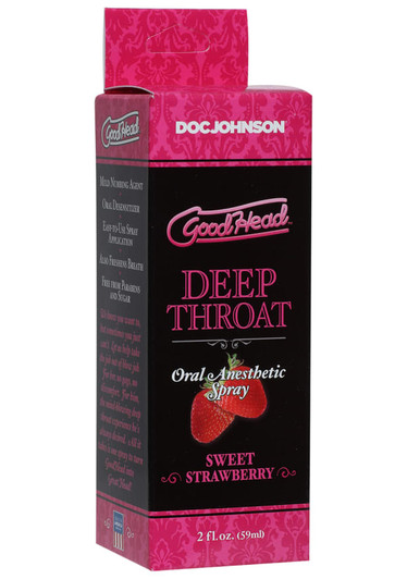 GoodHead - Deep Throat Spray - Sweet Strawberry box/packaging
