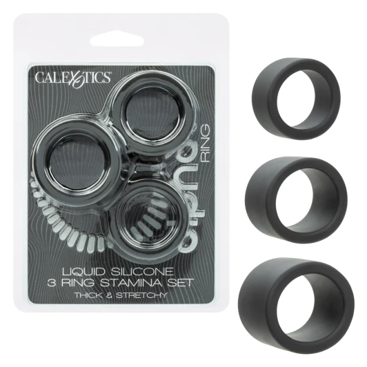 Alpha Liquid Silicone 3 Ring Stamina Set