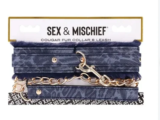 Sex & Mischief Cougar Fur Collar & Leash Set