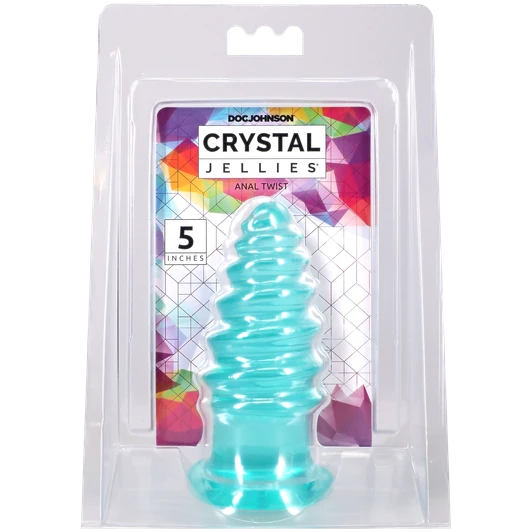 Doc Johnson Crystal Jellies Anal Twist 5" Teal