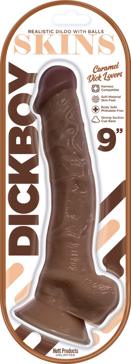 Dick Boy "SKINS" 9" Suction Cup Dildo box/packaging