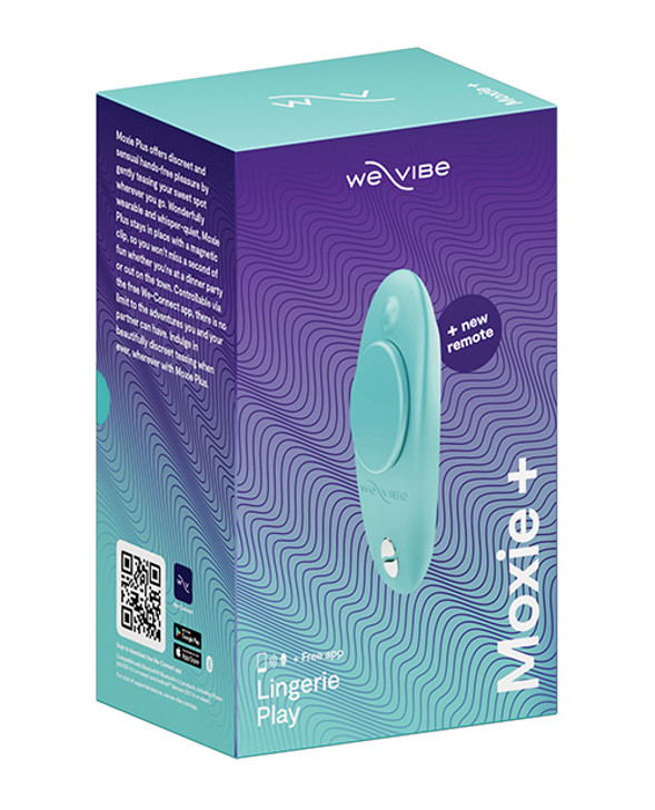 Moxie+ Panty Vibe in Aqua box/packaging front view